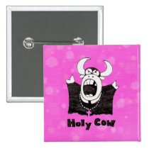 Holy Cow | Holy Cartoon Bull Gifts buttons