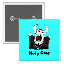 Holy Cow | Holy Cartoon Bull Gifts buttons