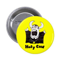 Holy Cow | Holy Cartoon Bull Gifts buttons
