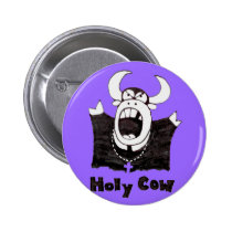 Holy Cow | Holy Cartoon Bull Gifts buttons