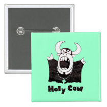 Holy Cow | Holy Cartoon Bull Gifts buttons