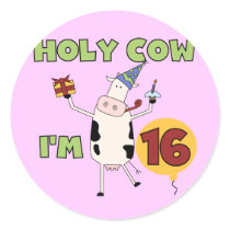 Holy Cow I'm 16 Tshirts and Gifts Sticker