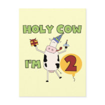 Holy Cow I'm 2 Birthday T-shirts and Gifts Post Cards