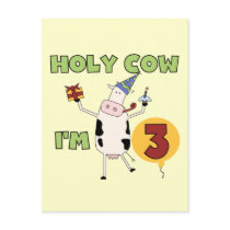 Holy Cow I'm 3 Birthday T-shirts and Gifts Post Card