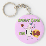 Holy Cow I'm 50 Birthday Tshirts and Gifts Keychains