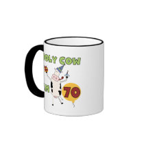Holy Cow I'm 70 Birthday Tshirts and Gifts Coffee Mugs
