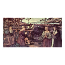 Holy Family And Two Donors In Adoration Photo Card Template