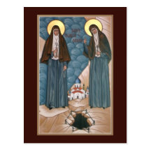 Holy Martyrs Elizabeth and Barbara Prayer Card Postcard