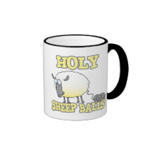 holy sheep balls funny unraveling yarn sheep coffee mug