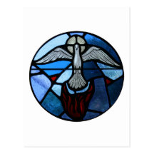 Holy Spirit Stained Glass Art Postcards