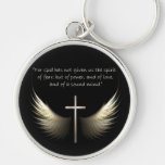 Holy Spirit Wings with Cross and Scripture Verse Key Chains