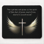 Holy Spirit Wings with Cross and Scripture Verse Mousemat
