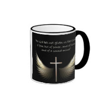 Holy Spirit Wings with Cross and Scripture Verse Coffee Mug