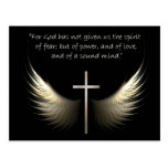 Holy Spirit Wings with Cross and Scripture Verse Postcard