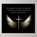 Holy Spirit Wings with Cross and Scripture Verse posters