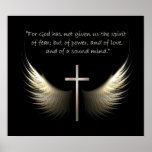 Holy Spirit Wings with Cross and Scripture Verse posters