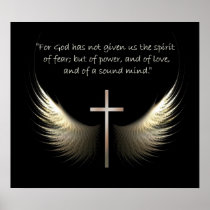 Holy Spirit Wings with Cross and Scripture Verse