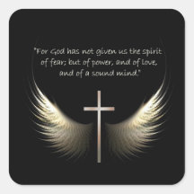 Holy Spirit Wings with Cross and Scripture Verse Sticker