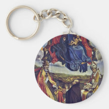 Holy Virgin In Glory By Campin Robert Keychain