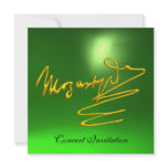 HOMAGE TO MOZART, GOLD  GREEN CONCERT invitations