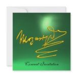 HOMAGE TO MOZART, GOLD  GREEN CONCERT invitations