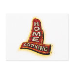 home cooking neon sign postcard