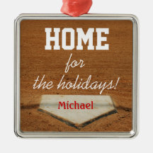 Home For The Holidays Baseball Homeplate Christmas Christmas Tree Ornament