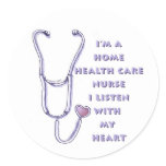Home Health Care Nurse Heart stickers