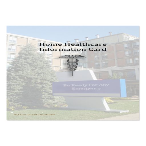 Home Healthcare Info Pocket Card Business Card