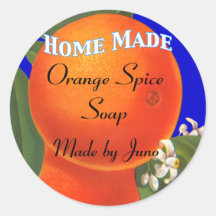 Home Made Custom Orange Soap or Canning Stickers