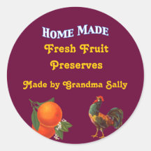 Home Made Custom Rooster and Orange Stickers