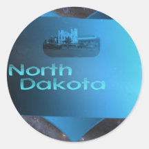 Home North Dakota Round Sticker