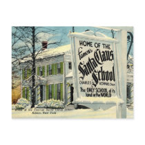 Home of the Famous Santa Claus School Postcard