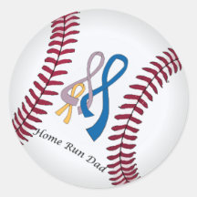 Home Run Dad Round Stickers