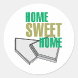 home sweet home home plate baseball design round stickers