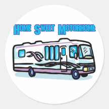 Home Sweet Motorhome Round Sticker