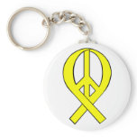 Homecoming Yellow Peace Ribbon keychains