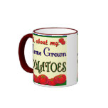Homegrown Tomato Garden Slogan mugs