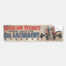 Homeland Security Begins with the Second Amendment Bumper Stickers