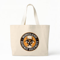 Homeland Zombie Security Skull - Orange Canvas Bags