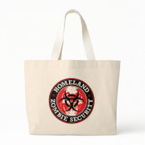 Homeland Zombie Security Skull - Red Canvas Bags