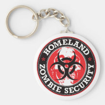 Homeland Zombie Security Skull - Red Key Chain
