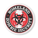 Homeland Zombie Security Skull - Red magnets