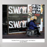Homeless Person and Movie Posters, San Francisco posters