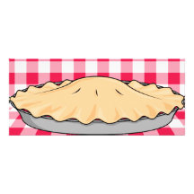 homemade cherry pie on chequered background custom announcements