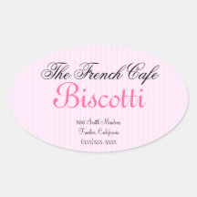Homemade Cookie Label-Pink Stripe Stickers