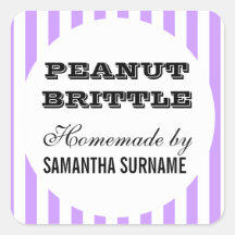 Homemade preserves candy jar purple stickers