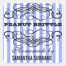 Homemade preserves candy jar square stickers