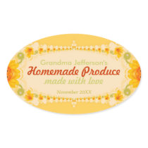 Homemade with Love Oval Label Sticker
