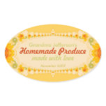 Homemade with Love Oval Label Sticker